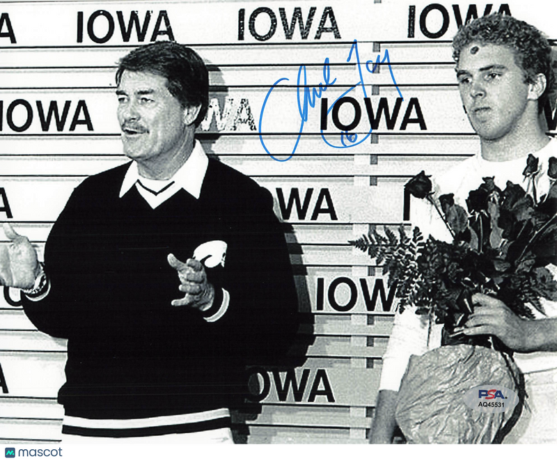 Chuck Long Signed Iowa Hawkeyes Football 8x10 Photo PSA Autographed