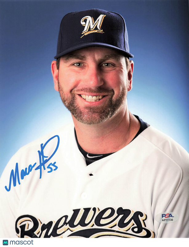 Marcus Hanel Milwaukee Brewers Signed 8x10 Photo PSA