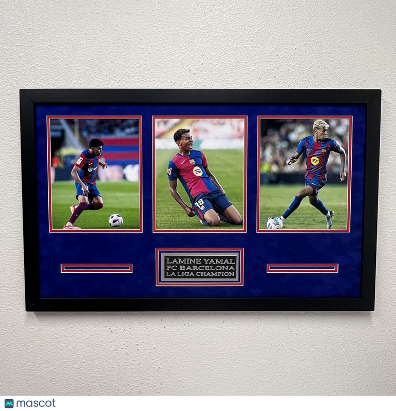 Lamine Yamal Framed 3 Photo Display FC Barcelona