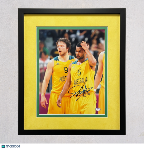 Patty Mills Australian Boomers Signed Basketball 11x14 Custom Framed Photo PSA