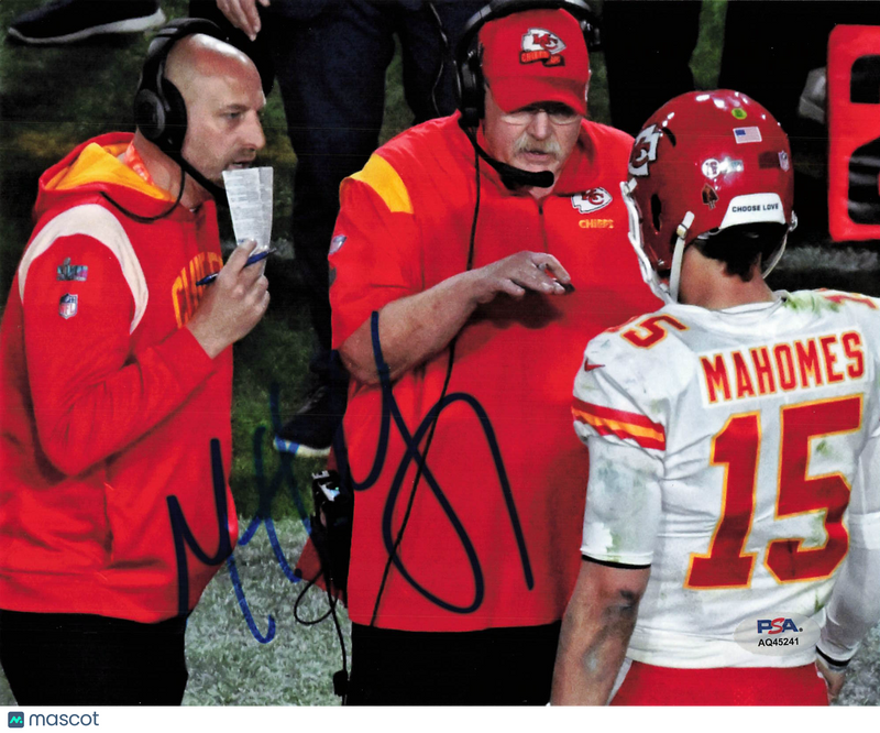 Matt Nagy Signed Kansas City Chiefs Football 8x10 Photo PSA Autographed