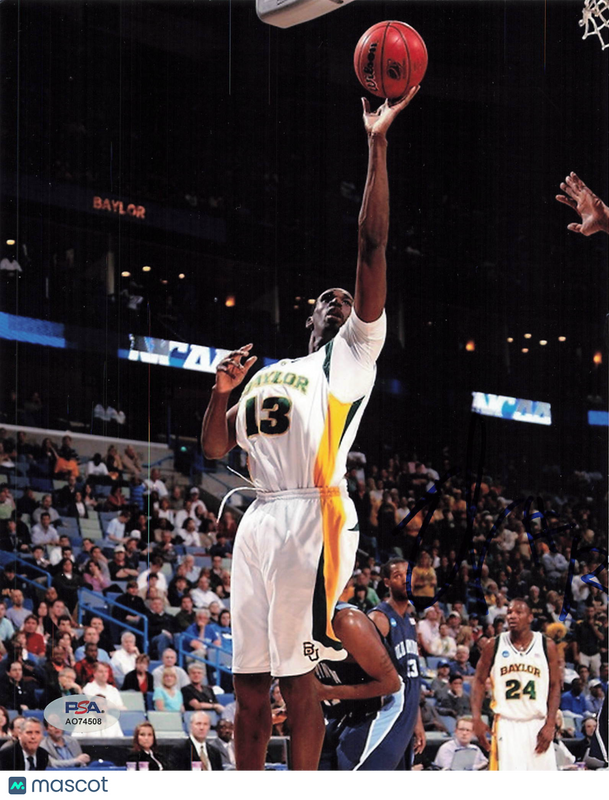 Ekpe Udo Baylor Bears Signed Basketball 8x10 Photo PSA