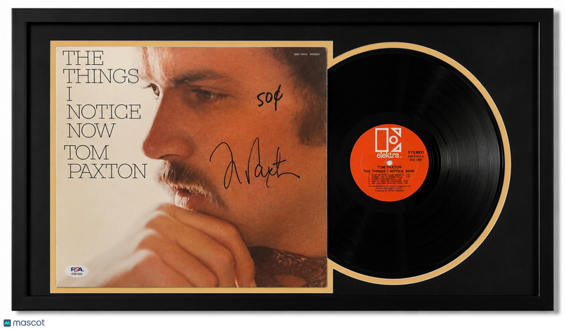 Tom Paxton Signed The Things I Notice Now Custom Framed Vinyl PSA Album Auth