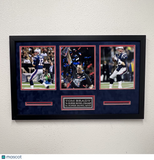 Tom Brady Signed New England Patriots Football 3-Photo Custom Display Frame