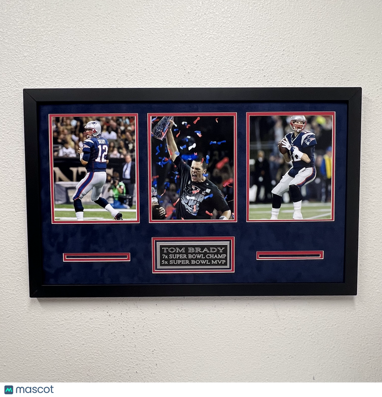 Tom Brady New England Patriots Football 3-Photo Custom Display Frame