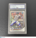 2025 Topps Bowman Chrome#59 Jace Jung Signed Card Auto 10 PSA Slabbed Tigers