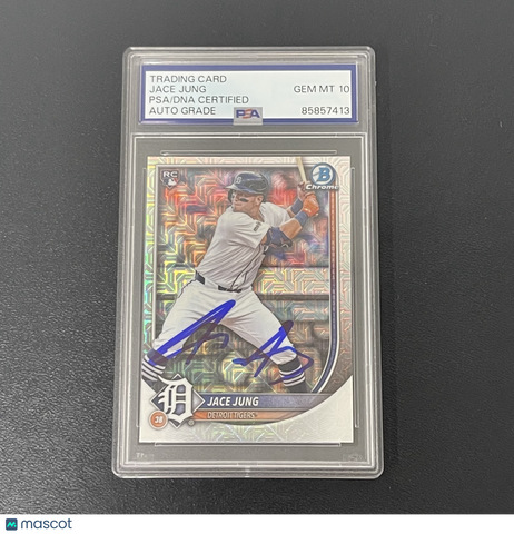 2025 Topps Bowman Chrome#59 Jace Jung Signed Card Auto 10 PSA Slabbed Tigers