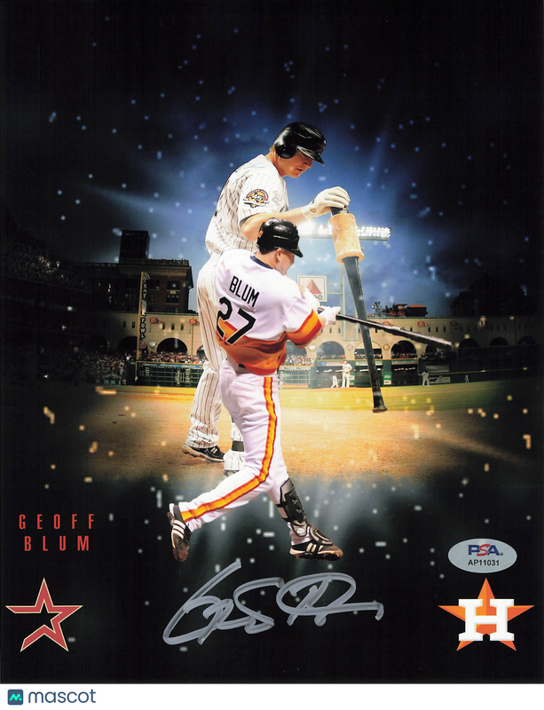 Geoff Blum Houston Astros Signed 8x10 Photo PSA