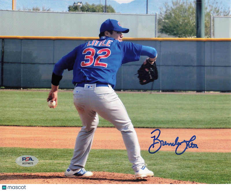 Brendon Little Chicago Cubs Signed 8x10 Photo PSA