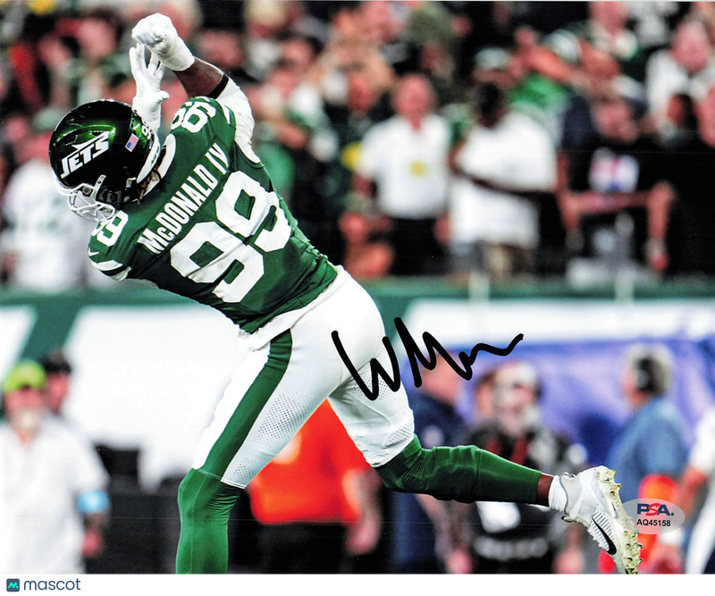 Will McDonald IV Signed New York Jets Football 8x10 Photo PSA Autographed