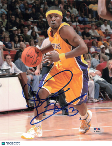 Shammond Williams Los Angeles Lakers Signed Basketball 8x10 Photo PSA