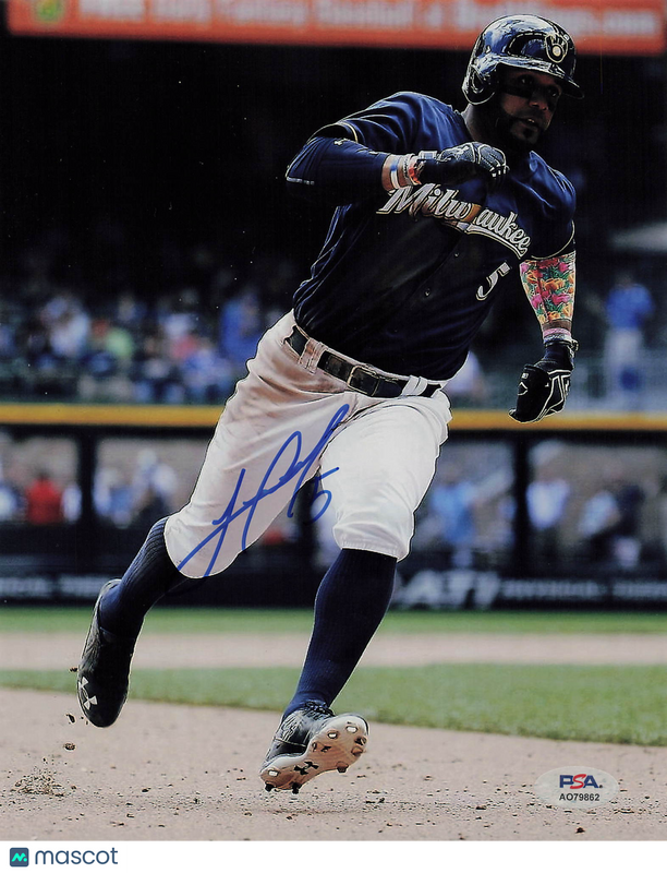 Jonathan Villar Milwaukee Brewers Signed 8x10 Photo PSA