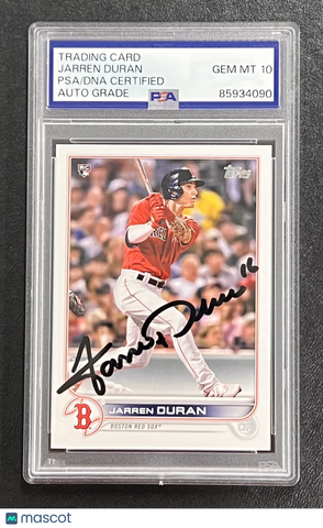 2022 Topps Baseball Series 1 #187 Jarren Duran Signed Card Auto PSA Slabbed Sox