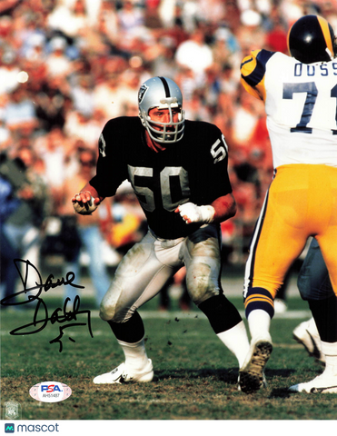 Dave Dalby Signed Oakland Raiders Football 8x10 Photo PSA Autographed