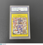 1991 Fleer #161 Darryl Strawberry Signed Card Auto 10 PSA Slabbed New York Mets
