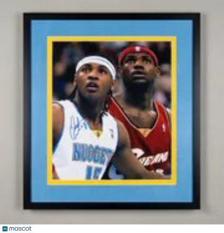 Carmelo Anthony Denver Nuggets Signed Basketball 16x20 Custom Framed Photo PSA
