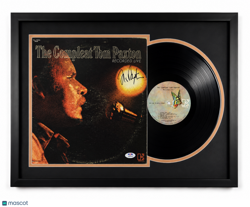 Tom Paxton Signed The Compleat Tom Paxton Custom Framed Vinyl Album PSA