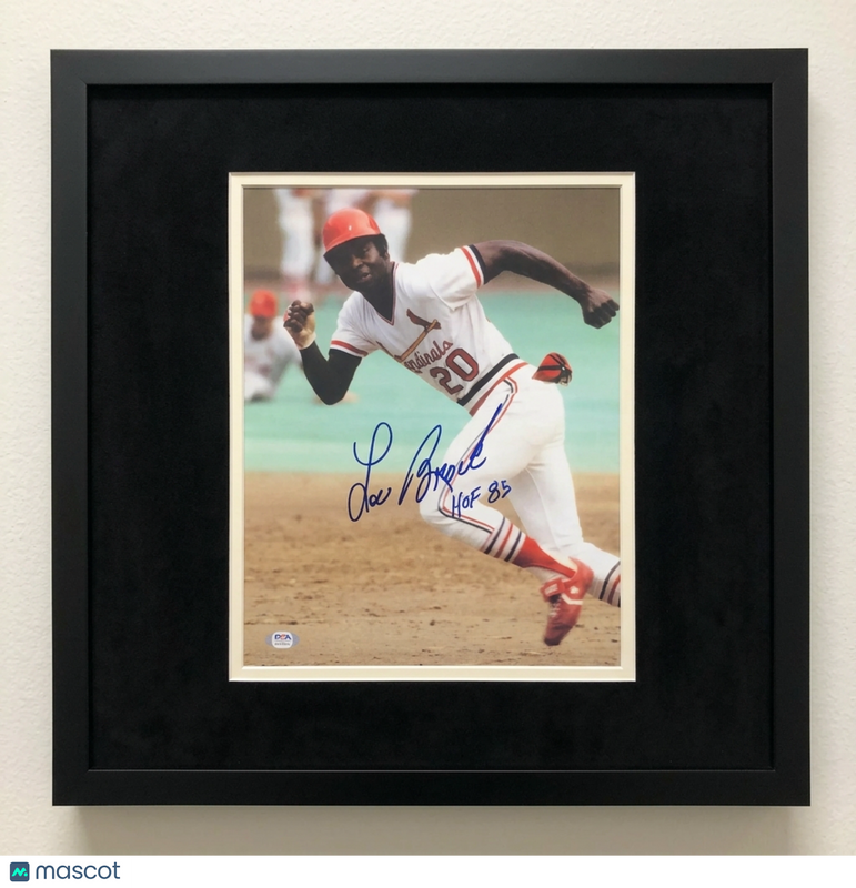 Lou Brock St. Louis Cardinals Signed 11x14 Photo PSA Auth