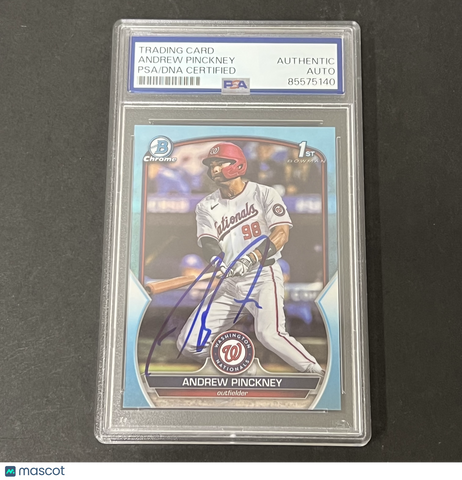 2023-24 Topps Chrome Sky Blue #BDC-40 Andrew Pinckney signed card PSA Auto Nats
