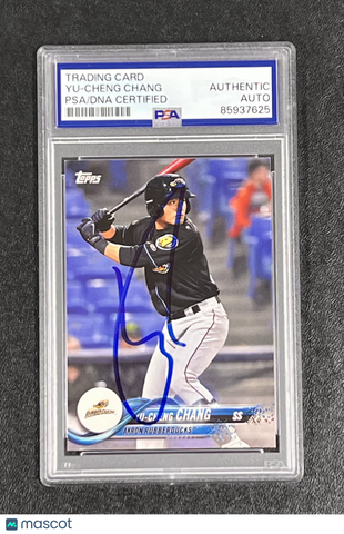 2018 Topps #88 Yu-Cheng Chang Signed Card PSA Auto Slabbed RubberDucks
