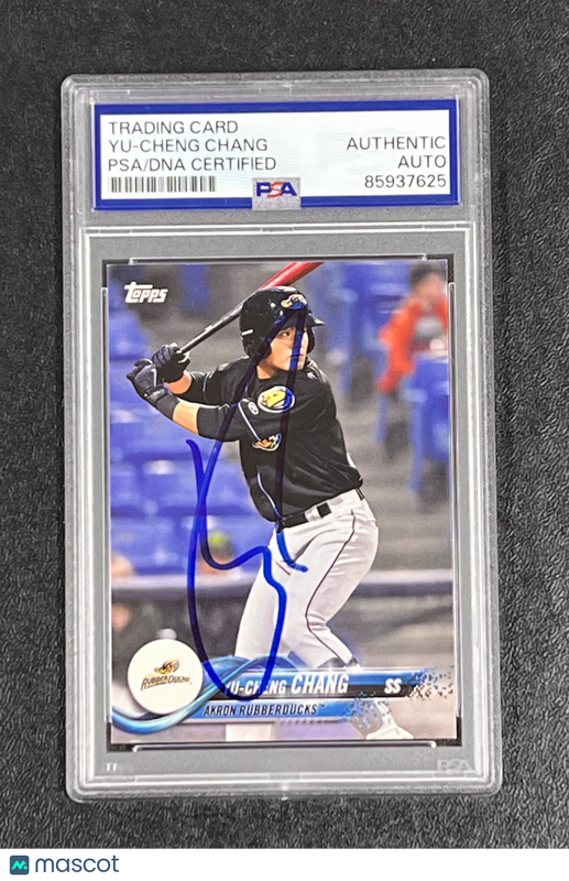2018 Topps #88 Yu-Cheng Chang Signed Card PSA Auto Slabbed RubberDucks