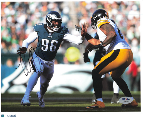 Robert Quinn Signed Philadelphia Eagles Football 8x10 PSA Autographed