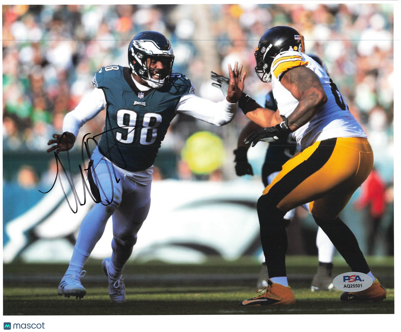 Robert Quinn Signed Philadelphia Eagles Football 8x10 PSA Autographed