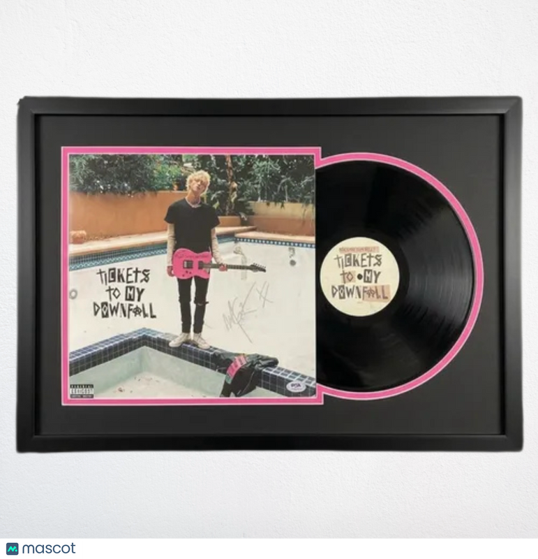 Machine Gun Kelly  Signed Tickets to My Downfall Custom Framed Vinyl PSA Album