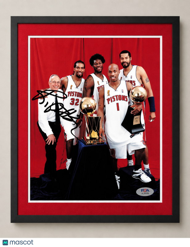 Richard Hamilton Detroit Pistons Signed Basketball 8x10 Custom Framed Photo PSA