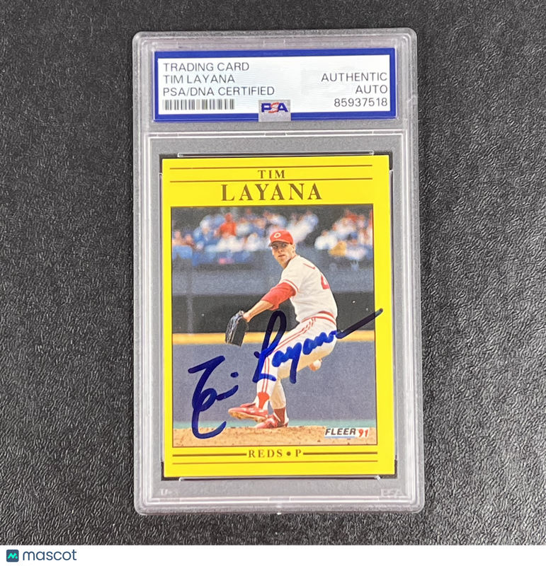 1991 Fleer Tim Layana Signed Card Auto PSA Slabbed Cincinnati Reds