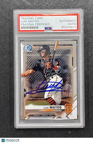 2021 Topps Bowman Draft Chrome #BDC-5 Luis Matos Signed Card Auto PSA Slabbed