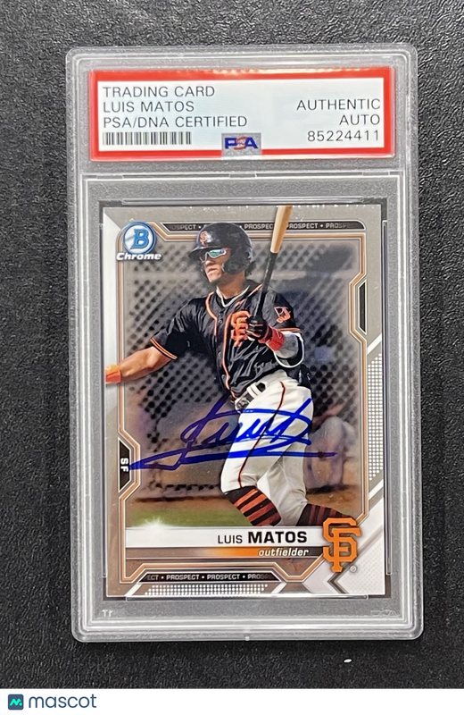 2021 Topps Bowman Draft Chrome #BDC-5 Luis Matos Signed Card Auto PSA Slabbed