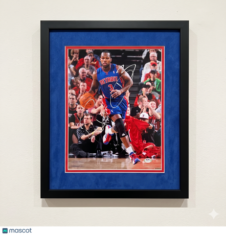 Rodney Stuckey Detroit Pistons Signed Basketball 11x14 Custom Framed Photo PSA