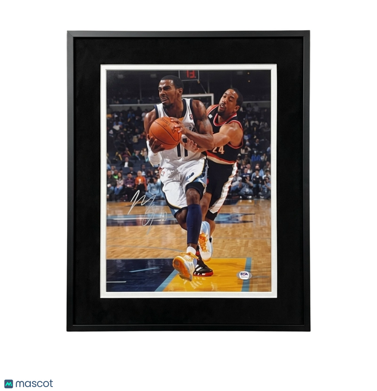 Mike Conley Memphis Grizzlies Signed Basketball 11x14 Custom Framed Photo PSA