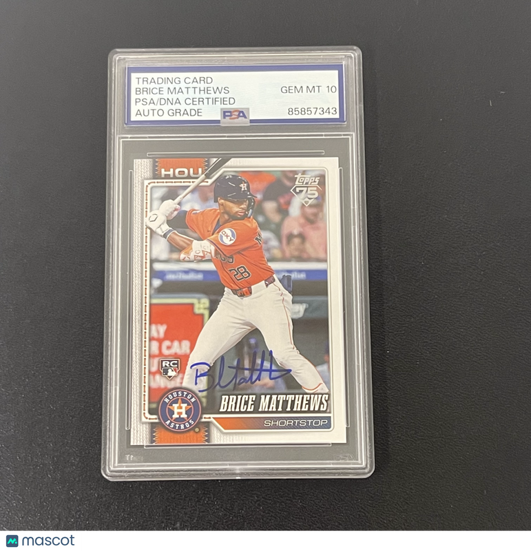 2026 Topps 75 #132 Brice Matthews Signed Card Auto 10 PSA Slabbed Houston Astros