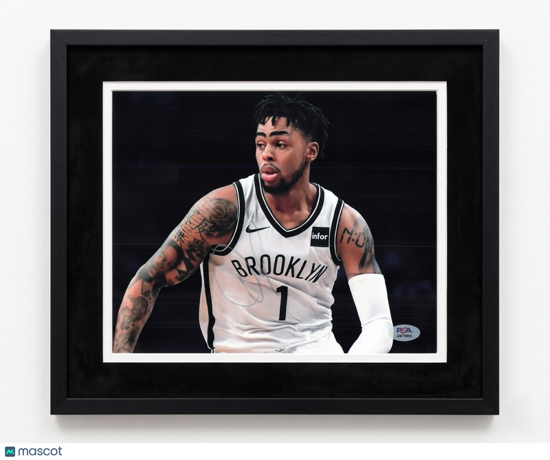 D'Angelo Russell Brooklyn Nets Signed Basketball 8x10 Custom Framed Photo PSA