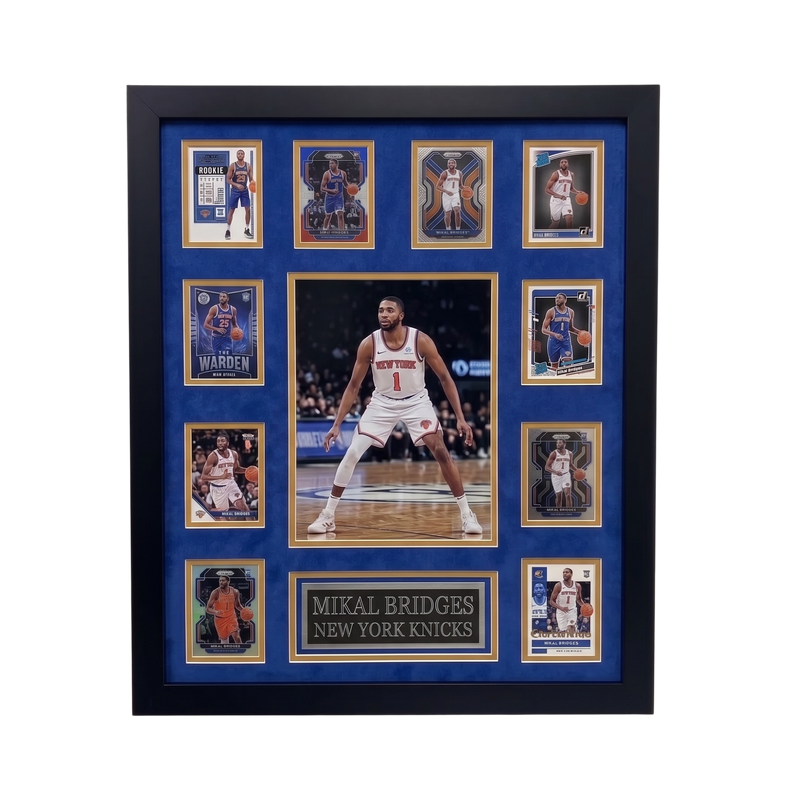 Mikal Bridges 10-Card Custom Framed Display Piece New York Knicks