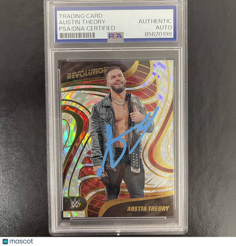 2023 Panini Revolution WWE #77 Austin Theory signed card PSA Auto Authentic