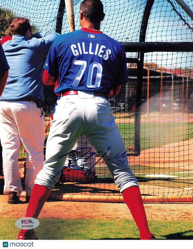 Tyson Gillies Philadelphia Phillies Signed 8x10 Photo PSA