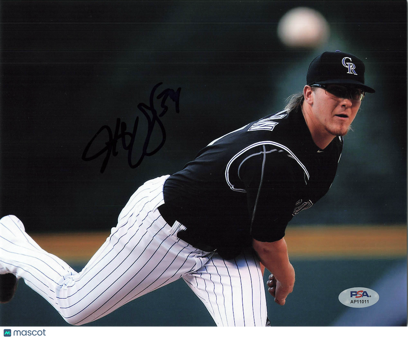 Jeff Hoffman Colorado Rockies Signed 8x10 Photo PSA