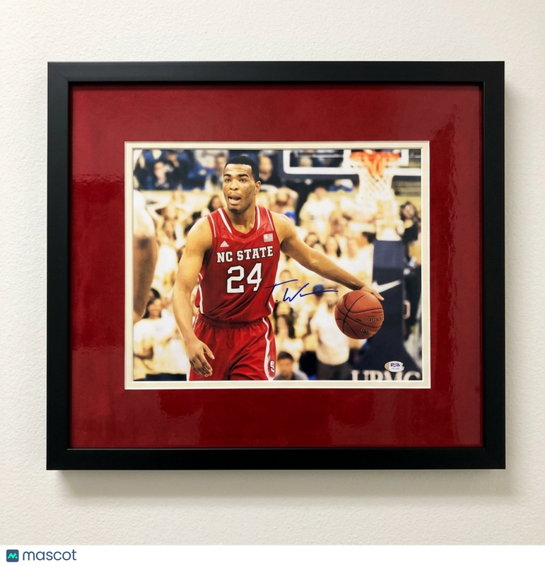 TJ Warren Signed Basketball Framed Photo PSA Autographed 14x18