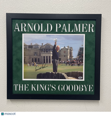 Arnold Palmer Signed Custom Framed Golf 10x14 Photo PSA Autographed