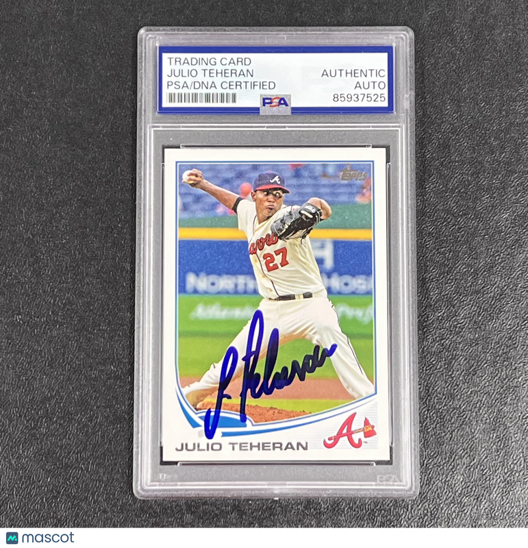 2013 Topps #576 Julio Teheran Signed Card Auto PSA Slabbed Atlanta Braves