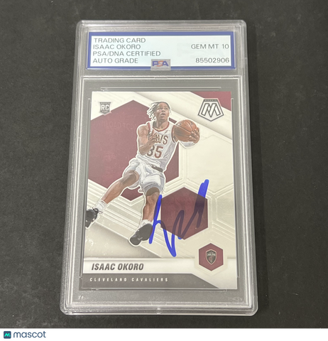 2020-21 Panini Mosaic #212 Isaac Okoro Rookie signed card PSA Auto 10