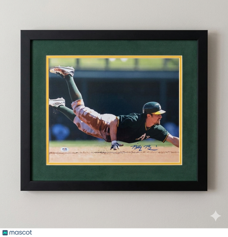 Billy Burns Oakland Athletics Signed 11x14 Custom Framed Photo PSA