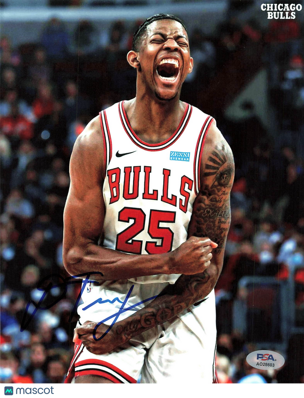 Dalen Terry Chicago Bulls Signed Basketball 8x10 Photo PSA