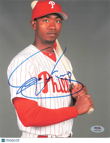 Domonic Brown Philadelphia Phillies Signed 8x10 Photo PSA