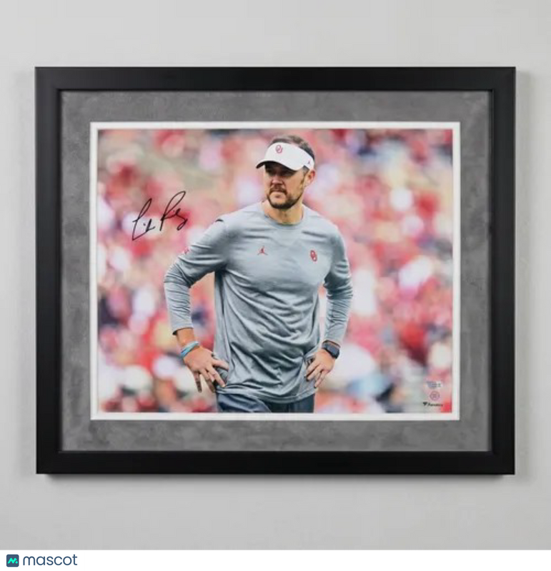 Lincoln Riley Signed Oklahoma Sooners 16x20 Custom Framed Photo PSA Autographed