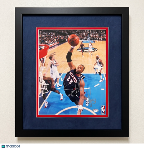Shelden Williams Atlanta Hawks Signed Basketball 11x14 Custom Framed Photo PSA