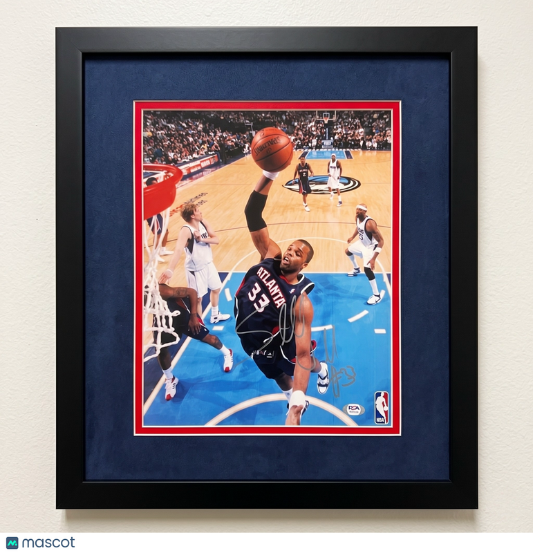 Shelden Williams Atlanta Hawks Signed Basketball 11x14 Custom Framed Photo PSA